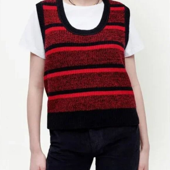 Re/done Striped Wool Sweater Vest M NWOT - Picture 9 of 10